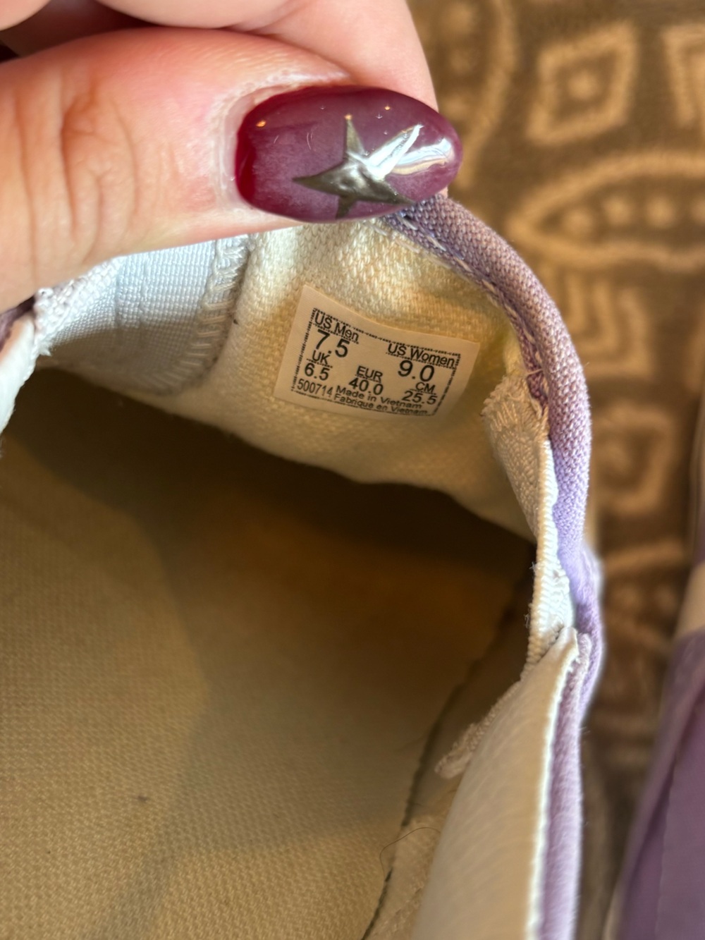 Vans Classic Slip-On Checkerboard Shoe Soft Orchid Purple 7.5M/9W - Picture 7 of 8